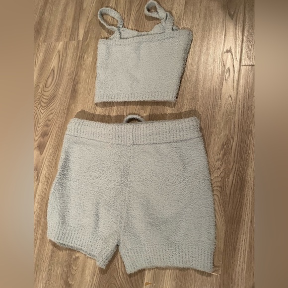 Short and tank cozy plush baby blue set - Picture 3 of 6